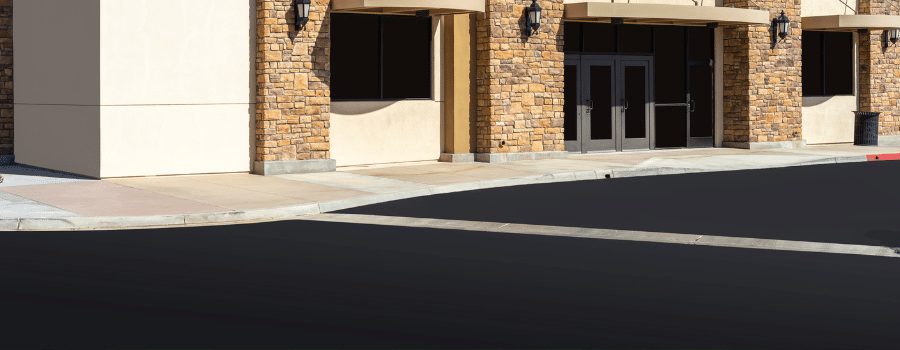 commercial building with asphalt street