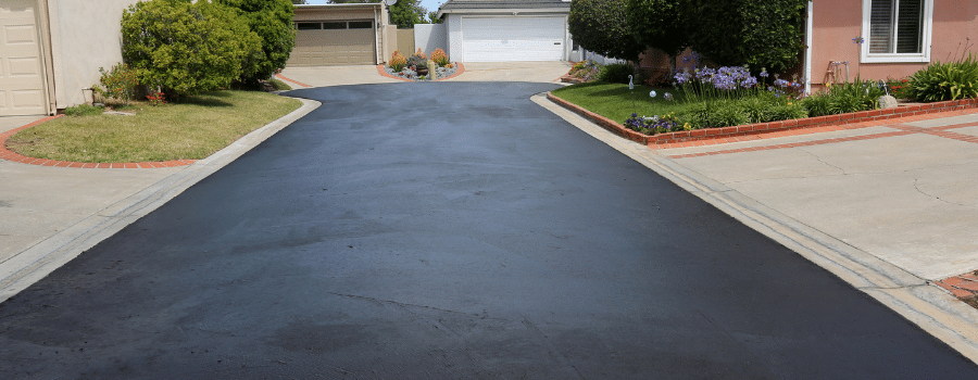 cul-de-sac driveway newly seal coated