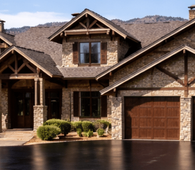 Luxury Colorado home with new sealcoat on driveway