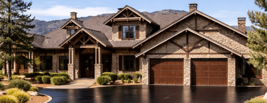 Luxury Colorado home with new sealcoat on driveway