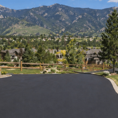 sealcoated driveway in residential home in Colorado Springs