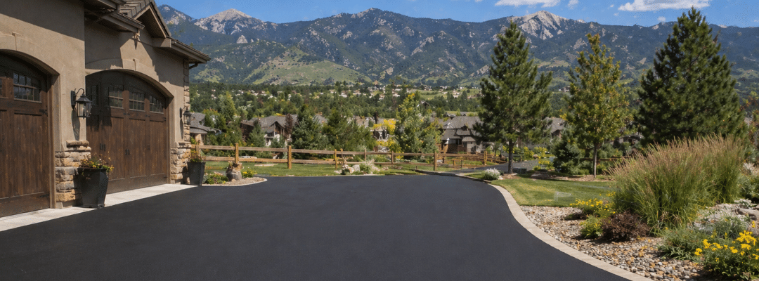 sealcoated driveway in residential home in Colorado Springs